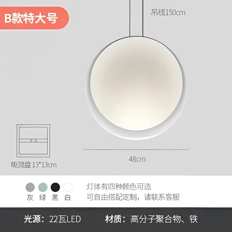 Minimalist crescent moon chandelier with matte black frame, muted green accents, and 22w led frosted diffuser by decorbites crescent moon
