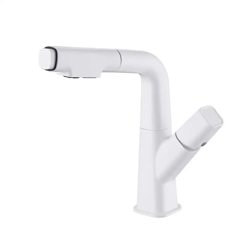 Modern matte black brass basin faucet with sleek pull-down spray head cold mixer for bathroom decorbites basin faucet