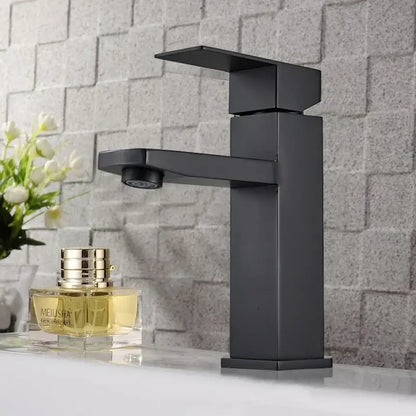 Modern matte black rectangular basin faucet with sleek minimalist design for bathroom sink by decorbites basin faucet