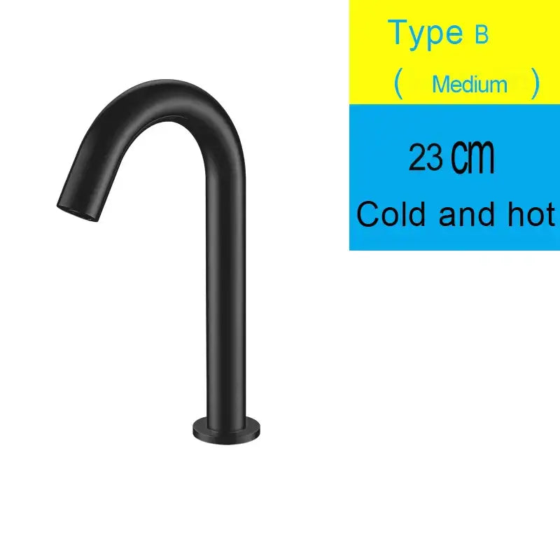 Modern matte black sensor faucet with curved spout and cylindrical base for bathroom basin by decorbites black sensor faucet