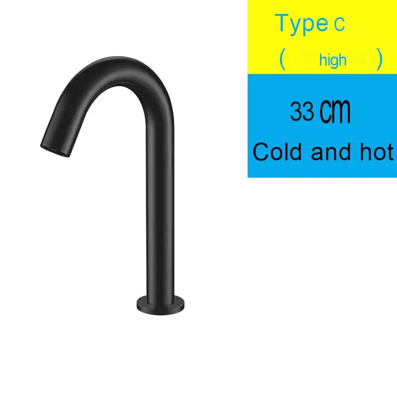 Modern matte black sensor faucet with sleek curved spout and cylindrical base by decorbites black sensor faucet
