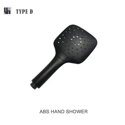 Modern matte black shower slider rail set with abs hand shower and square head featuring multiple spray holes for decorbites black shower