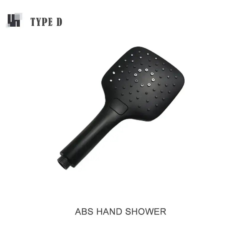 Modern matte black shower slider rail set with abs hand shower and square head featuring multiple spray holes for decorbites black shower
