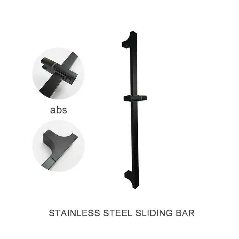 Modern matte black shower slider rail set with sleek black stainless steel and abs plastic end caps for decorbites black shower