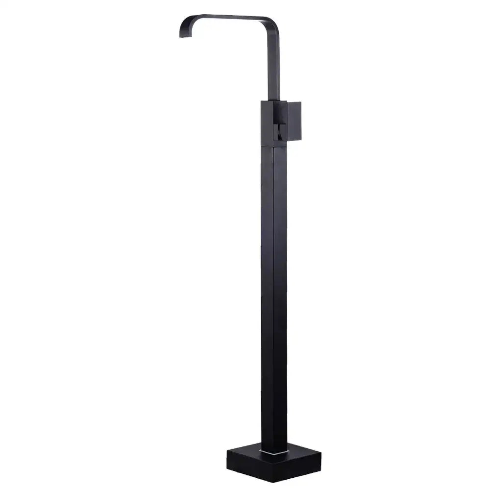 Modern matte black tall basin faucet with black matte finish and square base for bathroom sink decorbites black tall design