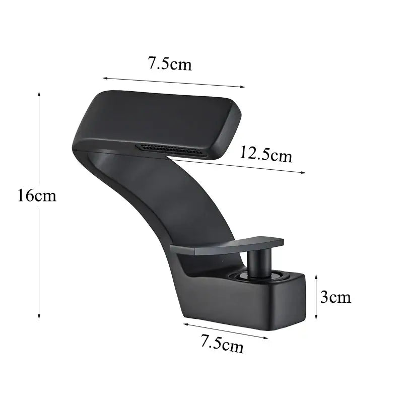 Modern matte black waterfall basin faucet with sleek curved design and integrated handle for black waterfall bathroom decorbites