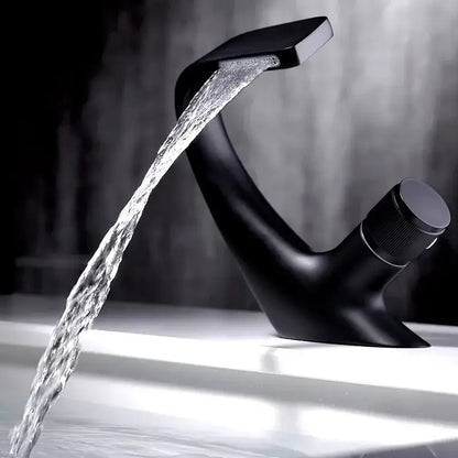 Modern matte black waterfall basin faucet with sleek design ideal for gray basin faucet and decorbites gray basin use