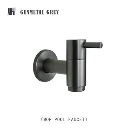 Gunmetal grey garden faucet with sleek modern design matte finish decorbites brass black wall mount spout