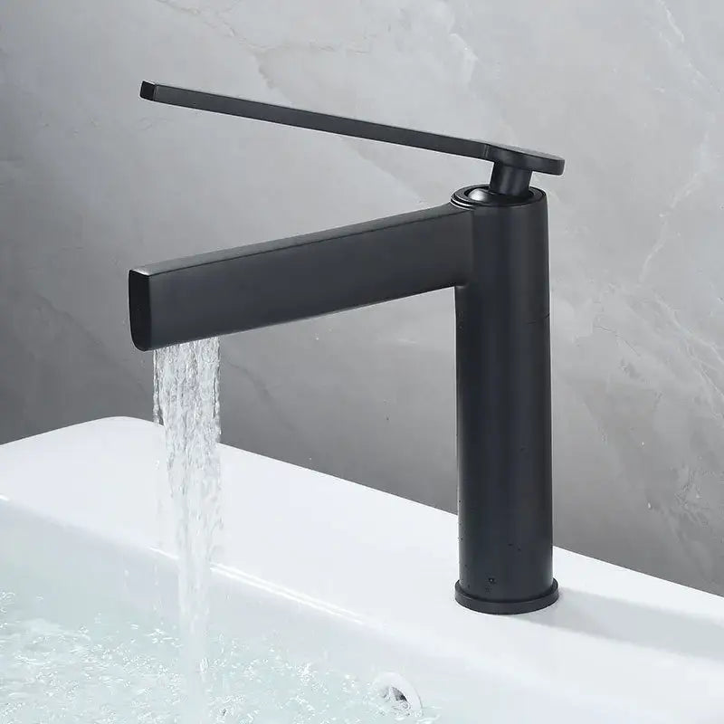 Modern matte chrome decorbites basin faucet in black matte finish with sleek minimalist design for bathroom mixer tap