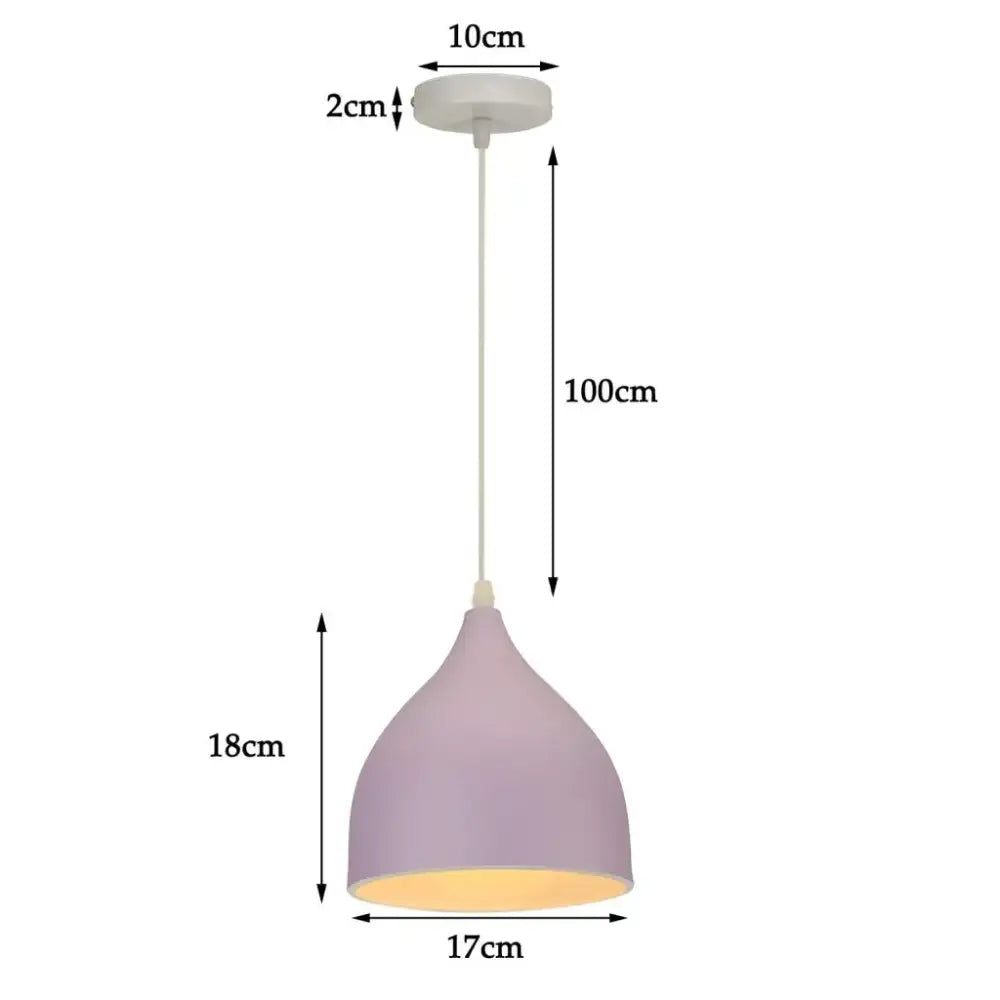 Modern matte lavender pendant light with teardrop shade and white ceiling mount for decorbites colorful nordic pendant decor