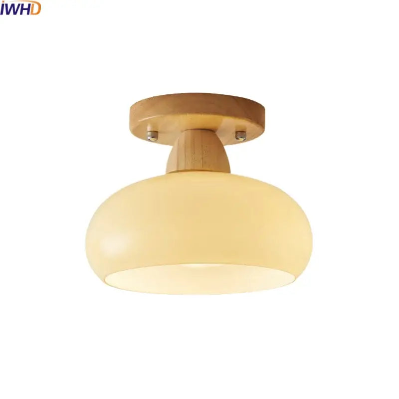 Modern matte dome ceiling lamp with warm tones and led wood canopy natural wood base for living room decorbites led wood
