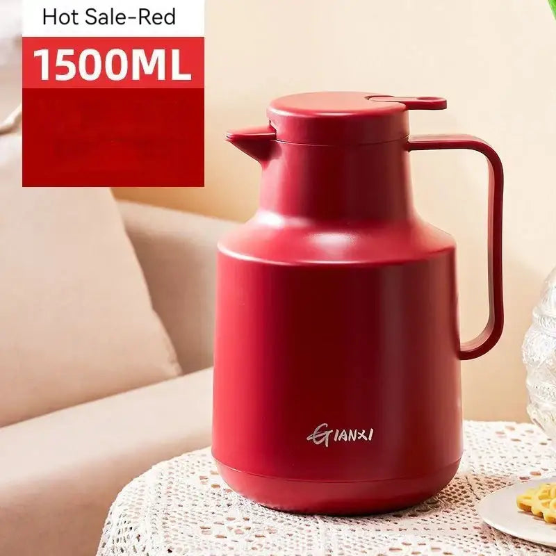 Red 1500ml matte finish gianxi coffee pot with thermal insulation vacuum for kitchen use