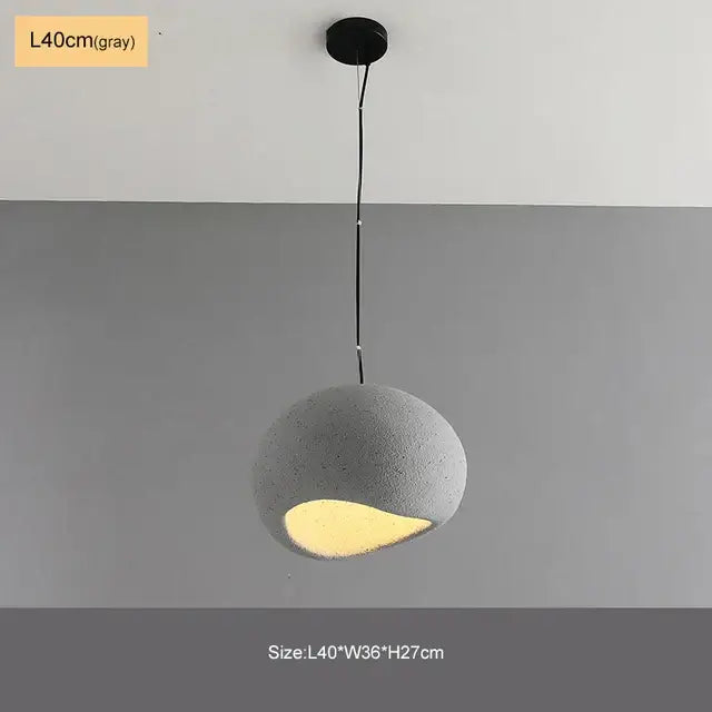 Modern matte white industrial wind chandelier bedroom pendant light with gray spherical textured decorbites light industrial