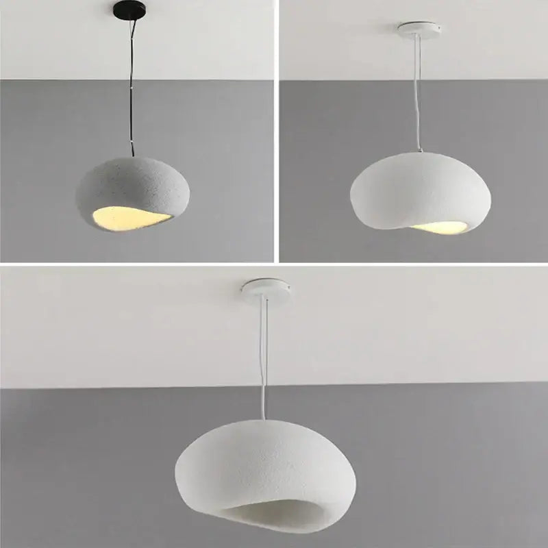 Modern matte white industrial wind chandelier bedroom pendant light with textured dome and warm interior glow decorbites light industrial