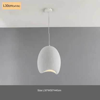 Modern matte white industrial wind chandelier pendant light with textured egg-shaped design for bedroom decorbites light industrial