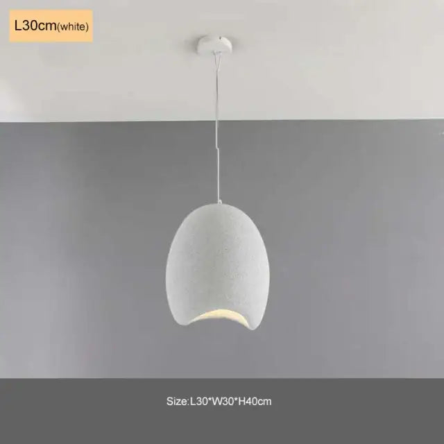 Modern matte white industrial wind chandelier pendant light with textured egg-shaped design for bedroom decorbites light industrial