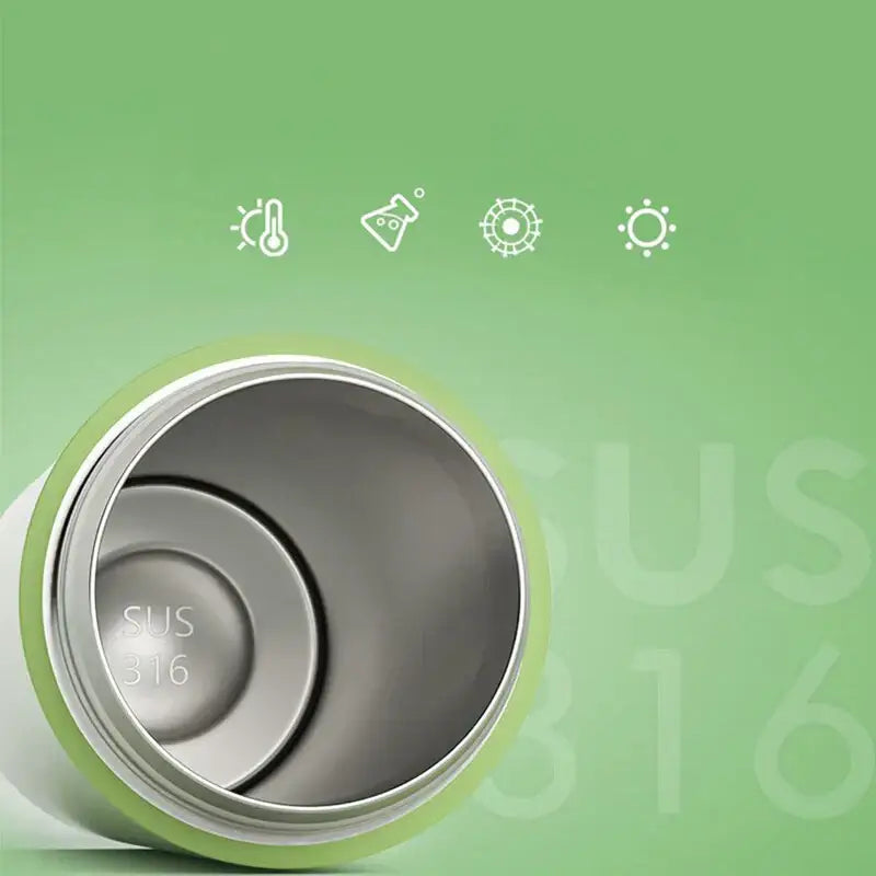 Light green decorbites insulated thermos bottle with stainless steel sus 316 interior for modern kitchen use