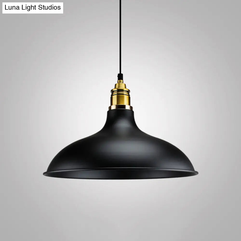 Modern Metal Black Pendant Light with Geometric Shade - Single Bulb Industrial Hanging Fixture