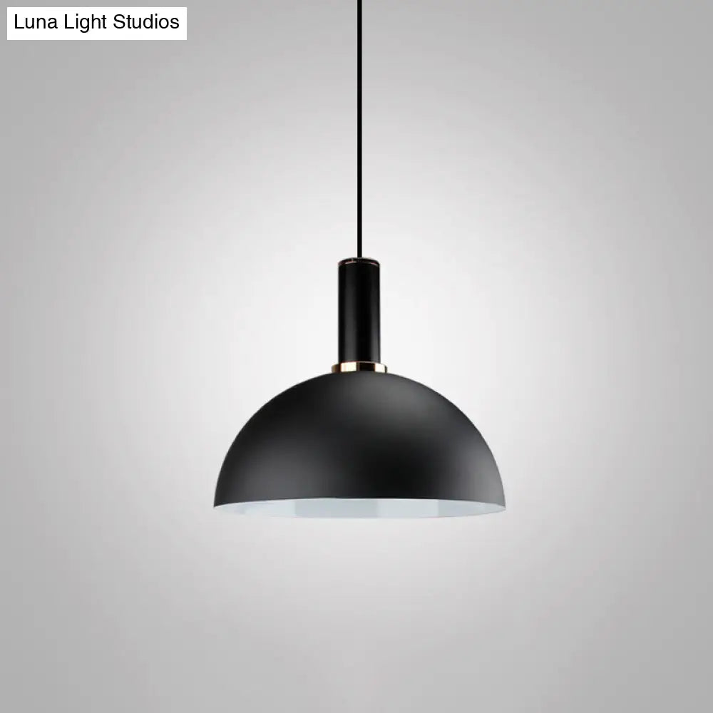 Modern Metal Black Pendant Light with Geometric Shade - Single Bulb Industrial Hanging Fixture