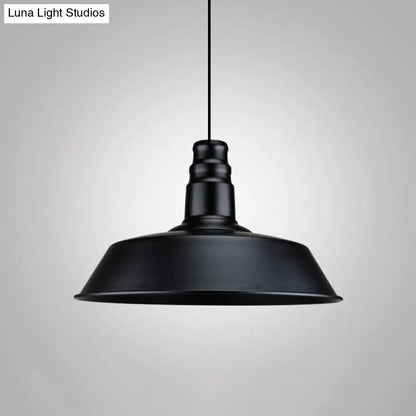 Modern Metal Black Pendant Light with Geometric Shade - Single Bulb Industrial Hanging Fixture