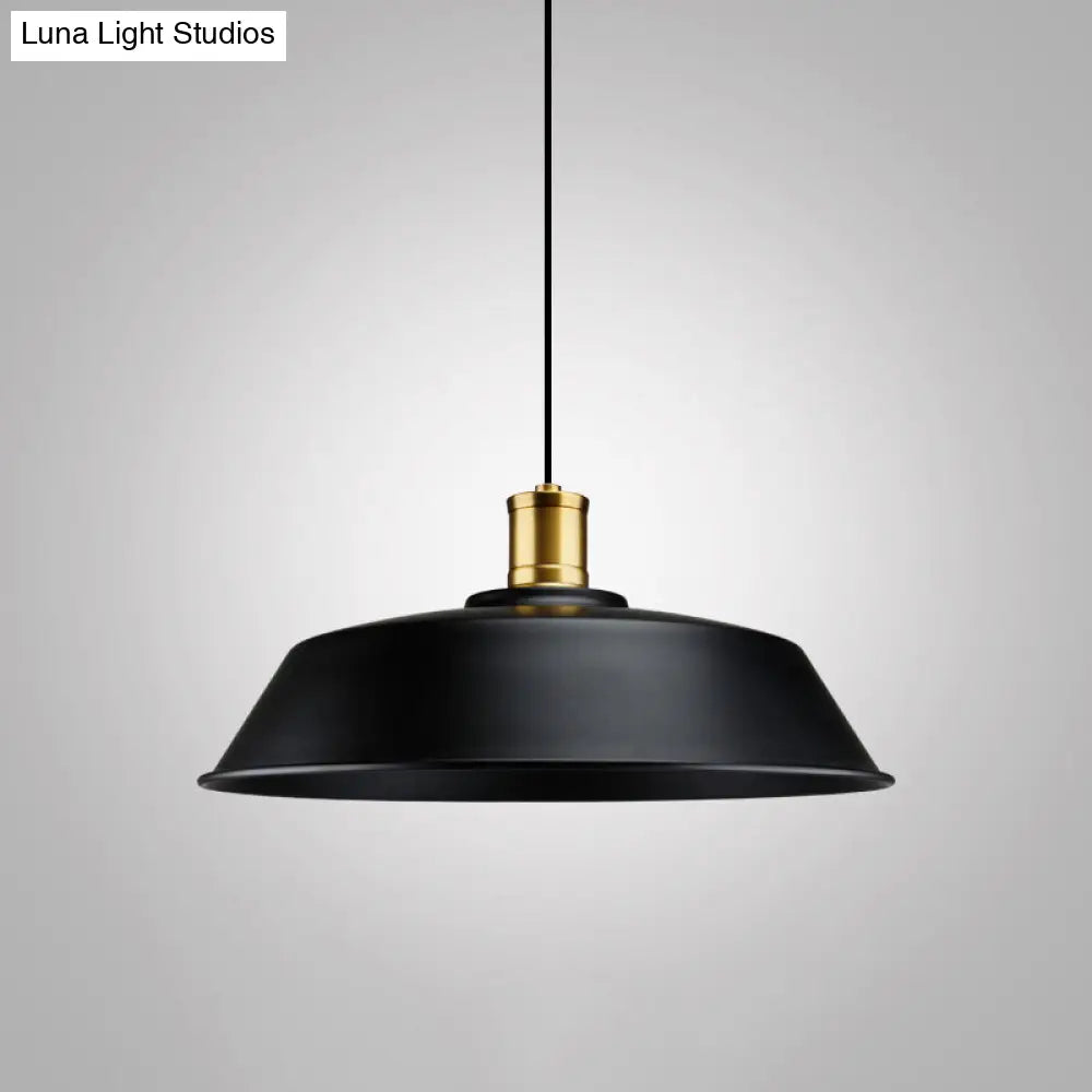 Modern Metal Black Pendant Light with Geometric Shade - Single Bulb Industrial Hanging Fixture