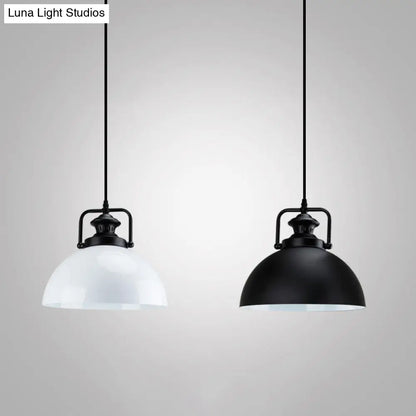 Modern Metal Black Pendant Light with Geometric Shade - Single Bulb Industrial Hanging Fixture