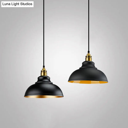 Modern Metal Black Pendant Light with Geometric Shade - Single Bulb Industrial Hanging Fixture