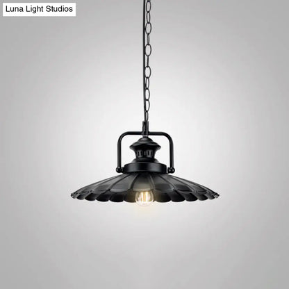 Modern Metal Black Pendant Light with Geometric Shade - Single Bulb Industrial Hanging Fixture