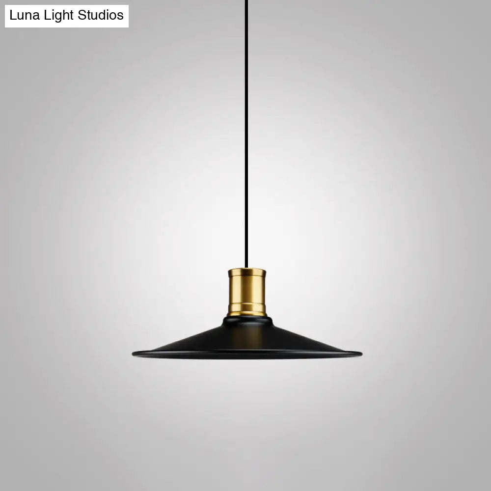 Modern Metal Black Pendant Light with Geometric Shade - Single Bulb Industrial Hanging Fixture