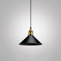 Modern Metal Black Pendant Light with Geometric Shade - Single Bulb Industrial Hanging Fixture