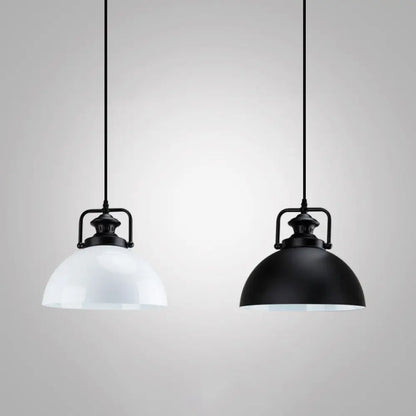 Modern Metal Black Pendant Light with Geometric Shade - Single Bulb Industrial Hanging Fixture