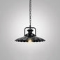 Modern Metal Black Pendant Light with Geometric Shade - Single Bulb Industrial Hanging Fixture