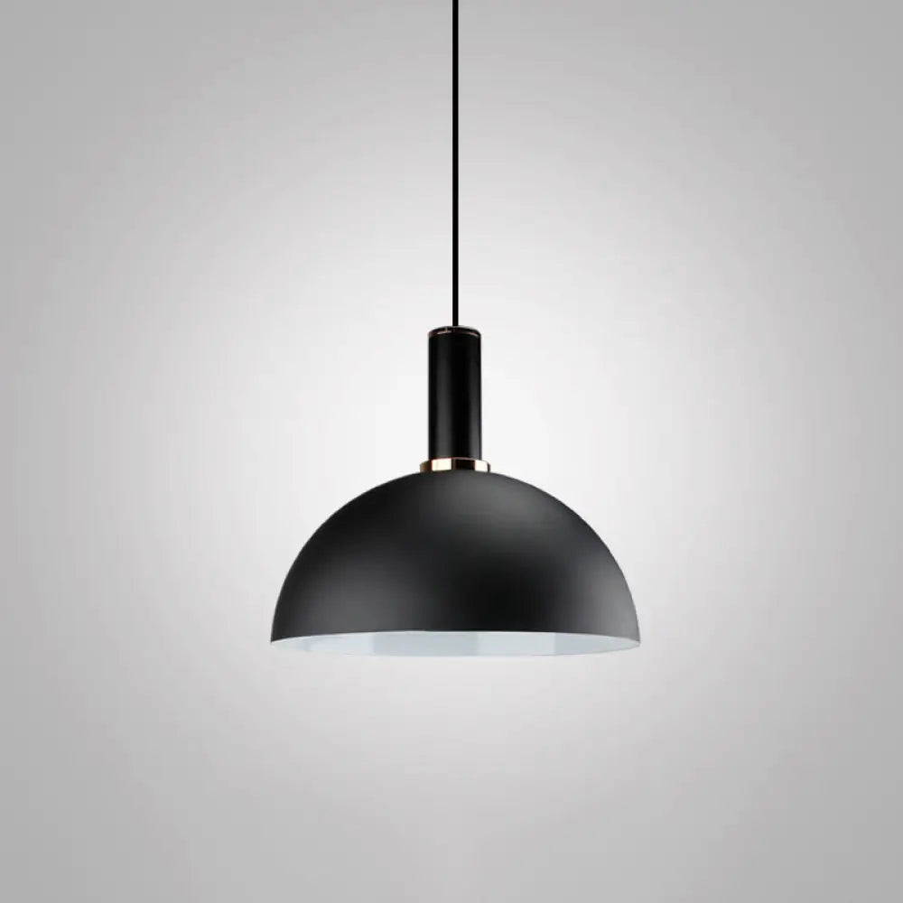 Modern Metal Black Pendant Light with Geometric Shade - Single Bulb Industrial Hanging Fixture