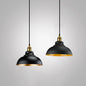 Modern Metal Black Pendant Light with Geometric Shade - Single Bulb Industrial Hanging Fixture