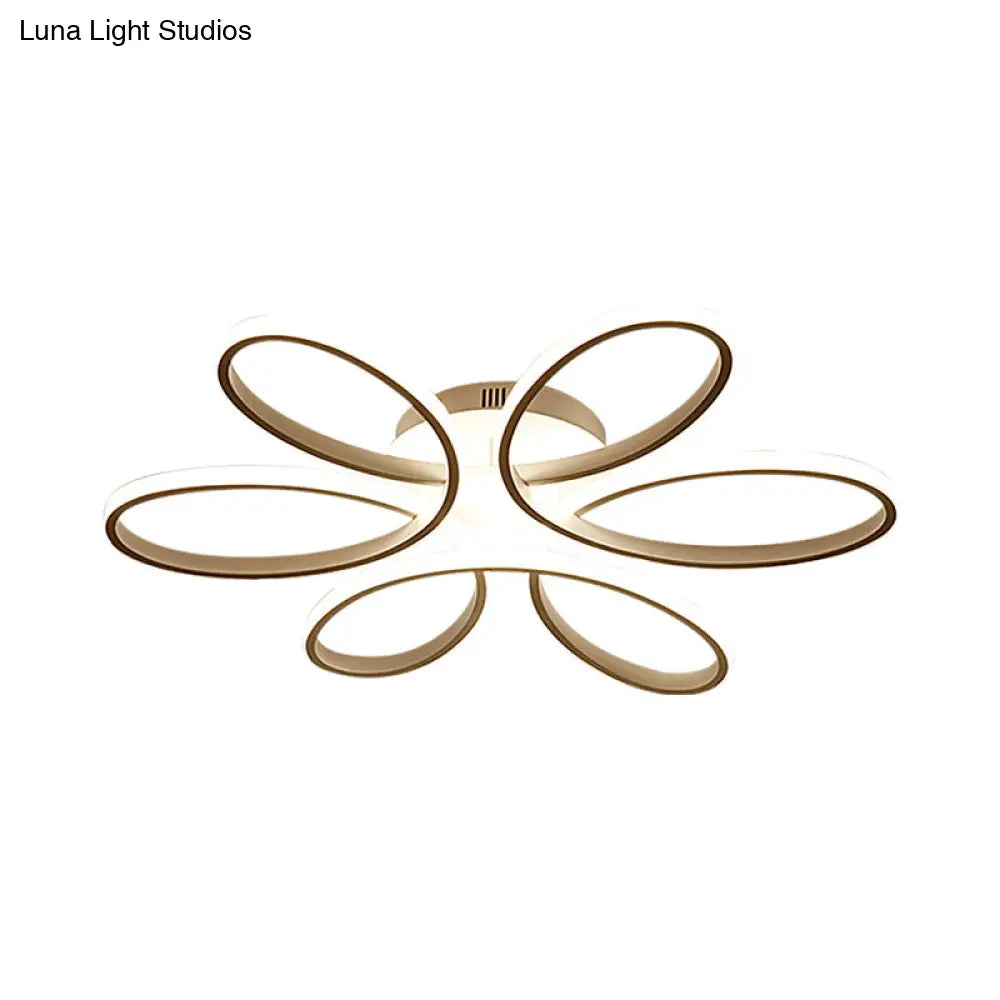 DecorBites™ DecorBites™ Modern Metal Blooming Flower Hotel Ceiling Light Fixture LED Semi Flush Mount - Warm/White Light, 23"/29" Wide