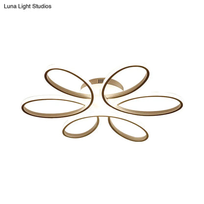 DecorBites™ DecorBites™ Modern Metal Blooming Flower Hotel Ceiling Light Fixture LED Semi Flush Mount - Warm/White Light, 23"/29" Wide