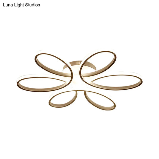 DecorBites™ DecorBites™ Modern Metal Blooming Flower Hotel Ceiling Light Fixture LED Semi Flush Mount - Warm/White Light, 23"/29" Wide