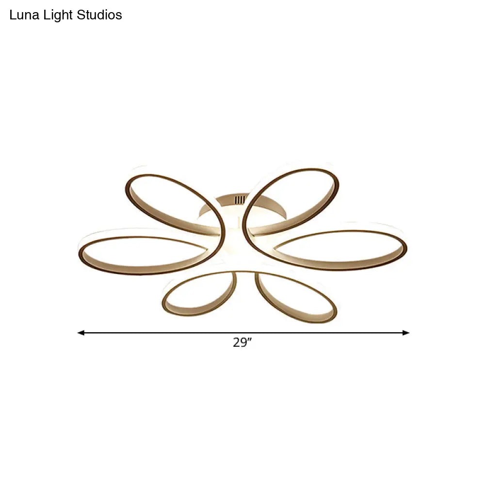 DecorBites™ DecorBites™ Modern Metal Blooming Flower Hotel Ceiling Light Fixture LED Semi Flush Mount - Warm/White Light, 23"/29" Wide