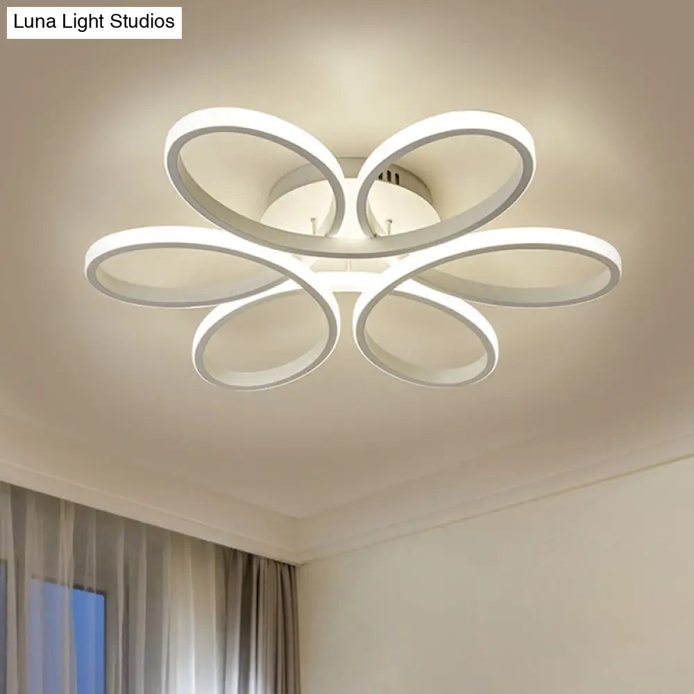 DecorBites™ DecorBites™ Modern Metal Blooming Flower Hotel Ceiling Light Fixture LED Semi Flush Mount - Warm/White Light, 23"/29" Wide