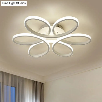 DecorBites™ DecorBites™ Modern Metal Blooming Flower Hotel Ceiling Light Fixture LED Semi Flush Mount - Warm/White Light, 23"/29" Wide