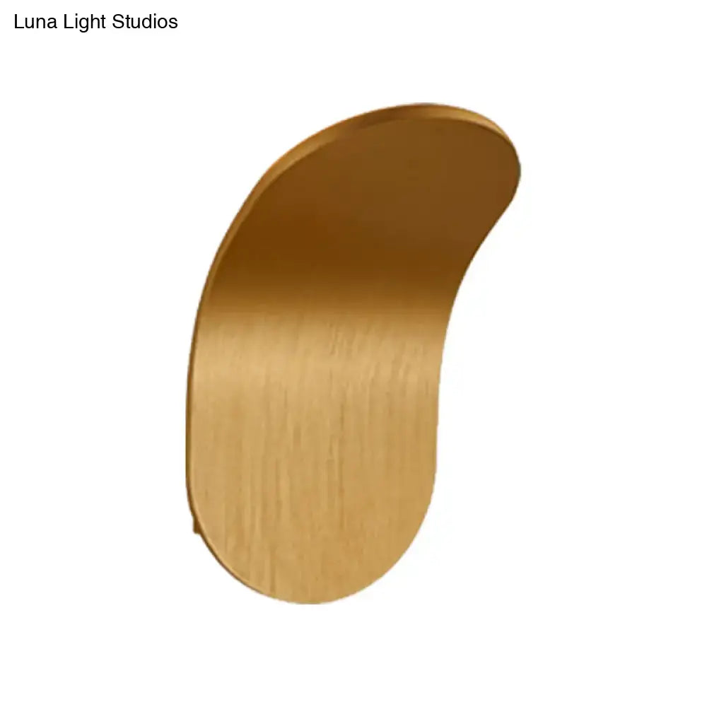 A sleek brushed gold modern metal bracket wall light with smooth curves in black gold coffee finish for bedroom use