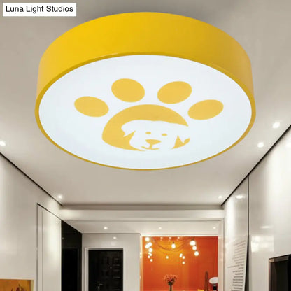 DecorBites™ DecorBites™ Modern Metal Ceiling Lamp for Kids Bedroom with Doggy Foot Design, Round Mount