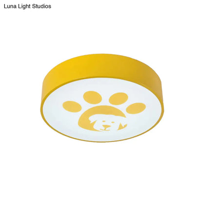 DecorBites™ DecorBites™ Modern Metal Ceiling Lamp for Kids Bedroom with Doggy Foot Design, Round Mount