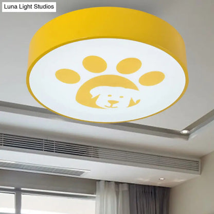 DecorBites™ DecorBites™ Modern Metal Ceiling Lamp for Kids Bedroom with Doggy Foot Design, Round Mount