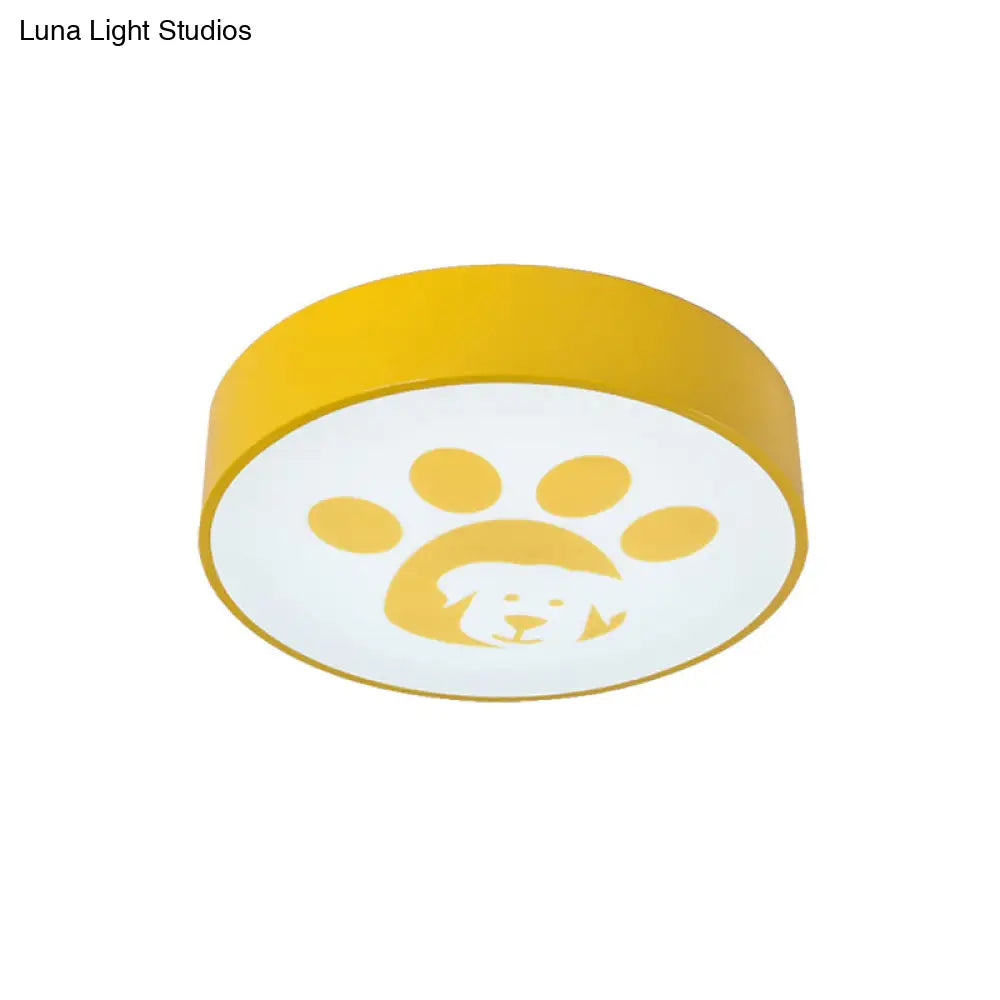 DecorBites™ DecorBites™ Modern Metal Ceiling Lamp for Kids Bedroom with Doggy Foot Design, Round Mount