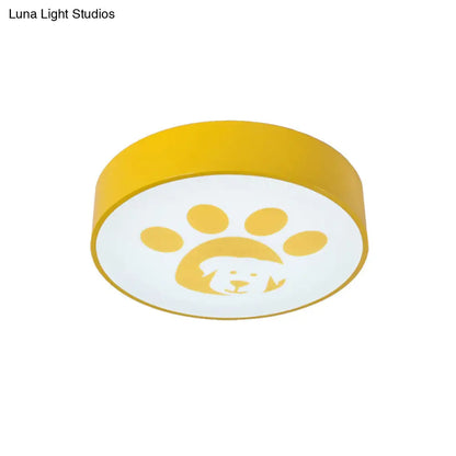 DecorBites™ DecorBites™ Modern Metal Ceiling Lamp for Kids Bedroom with Doggy Foot Design, Round Mount