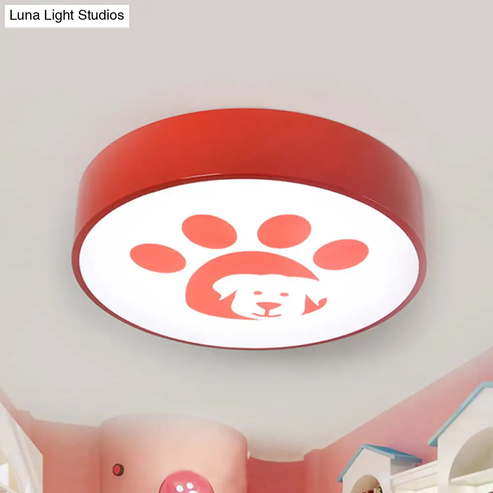 DecorBites™ DecorBites™ Modern Metal Ceiling Lamp for Kids Bedroom with Doggy Foot Design, Round Mount