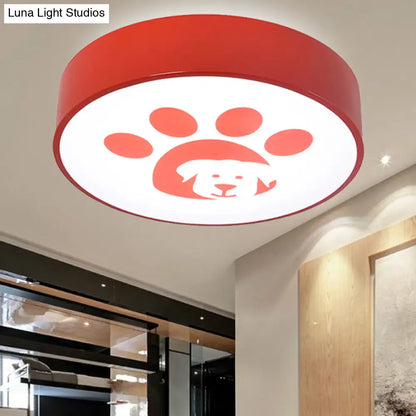 DecorBites™ DecorBites™ Modern Metal Ceiling Lamp for Kids Bedroom with Doggy Foot Design, Round Mount