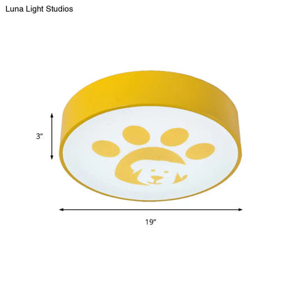 DecorBites™ DecorBites™ Modern Metal Ceiling Lamp for Kids Bedroom with Doggy Foot Design, Round Mount