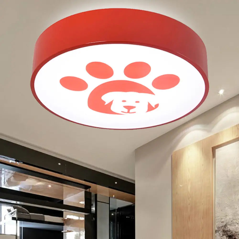 DecorBites™ DecorBites™ Modern Metal Ceiling Lamp for Kids Bedroom with Doggy Foot Design, Round Mount